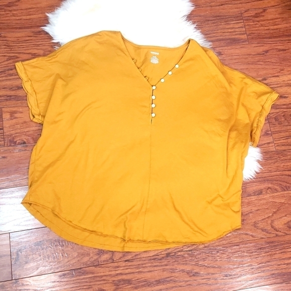 Oversized Button Front Sonoma Distressed Cotton Blouse - Picture 2 of 7